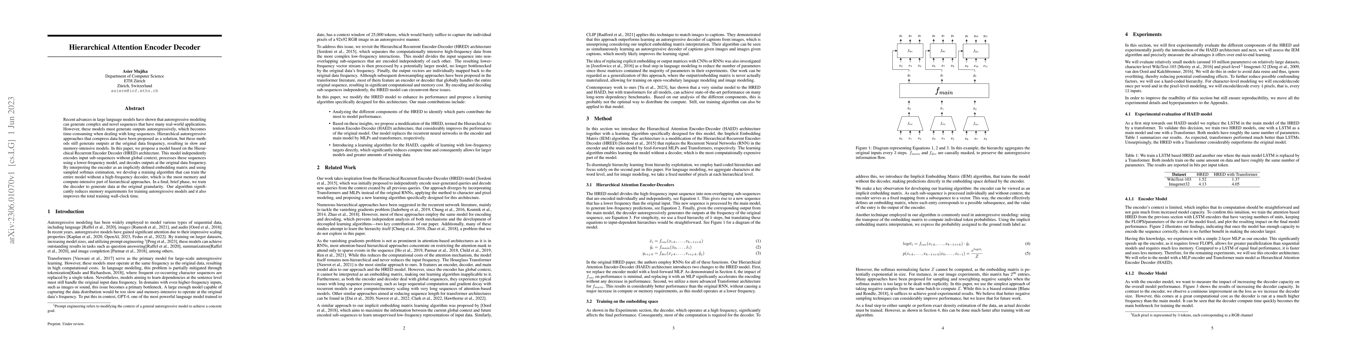 Thumbnail for Hierarchical Attention Encoder Decoder