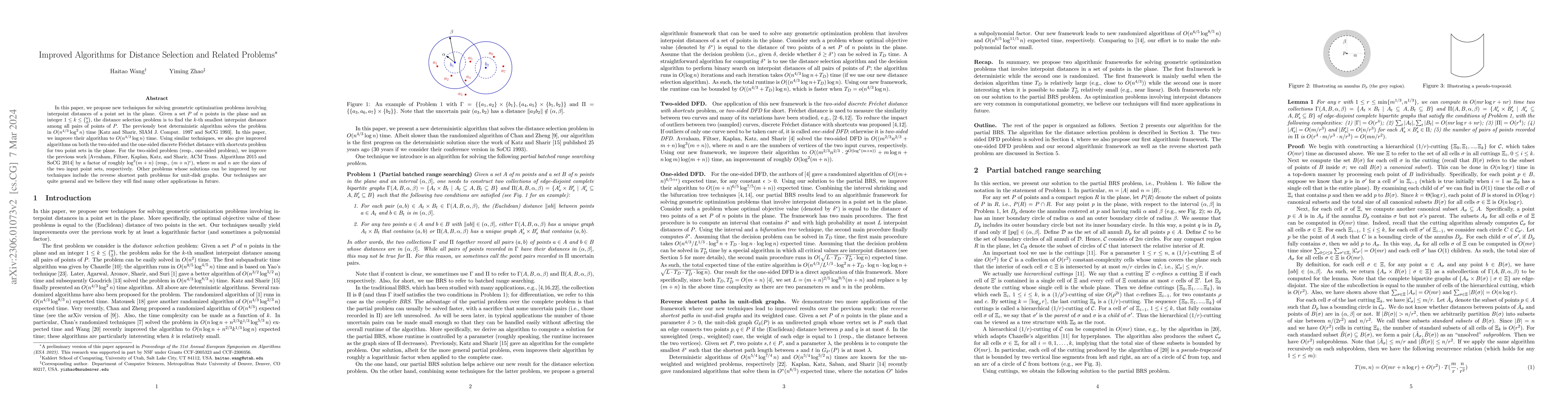 Thumbnail for Improved Algorithms for Distance Selection and Related Problems
