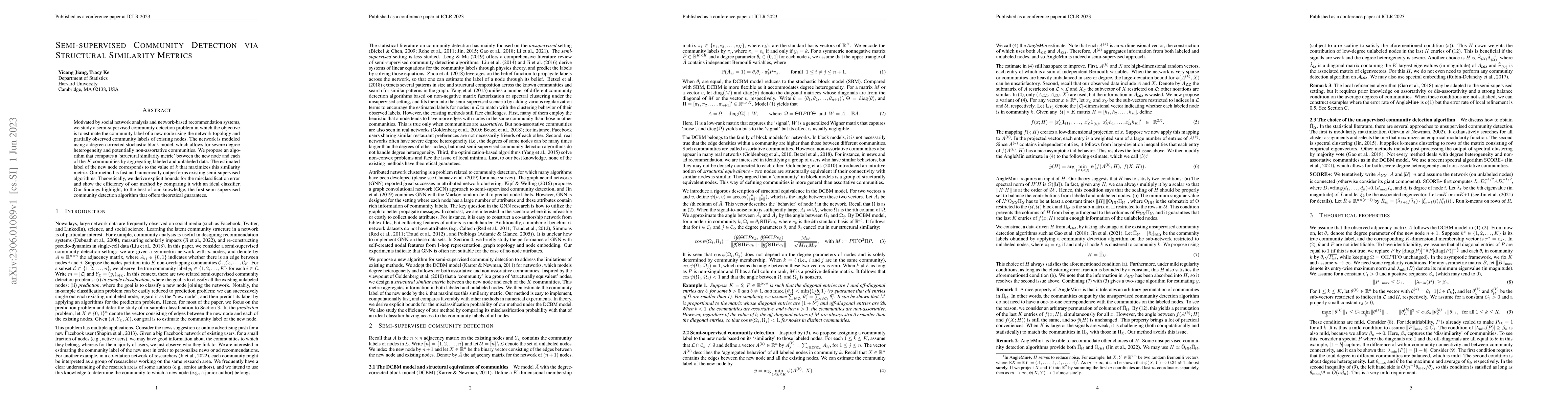 Thumbnail for Semi-supervised Community Detection via Structural Similarity Metrics