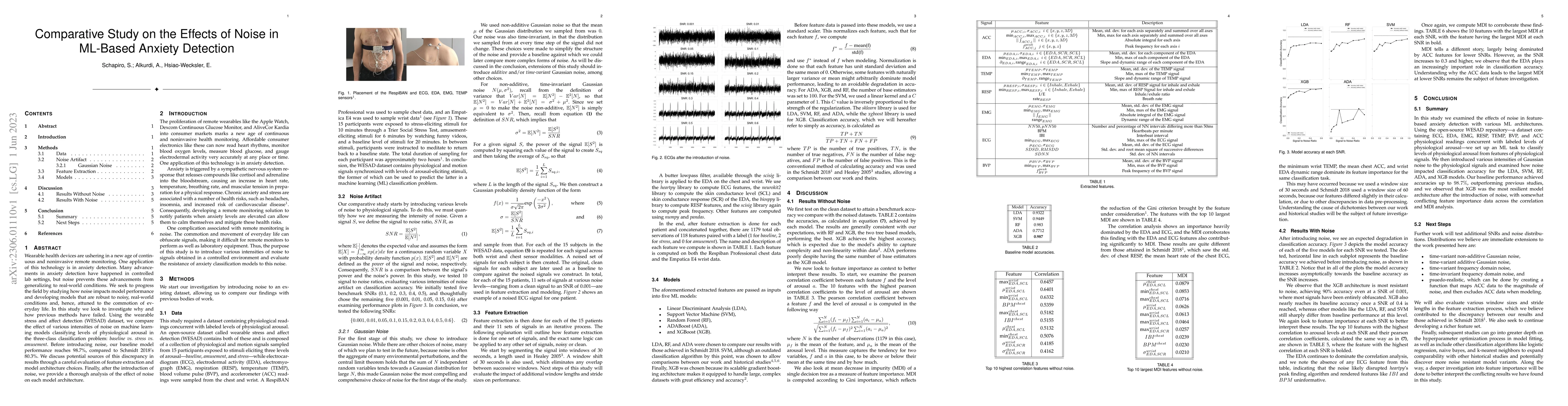 Thumbnail for Comparative Study on the Effects of Noise in ML-Based Anxiety Detection