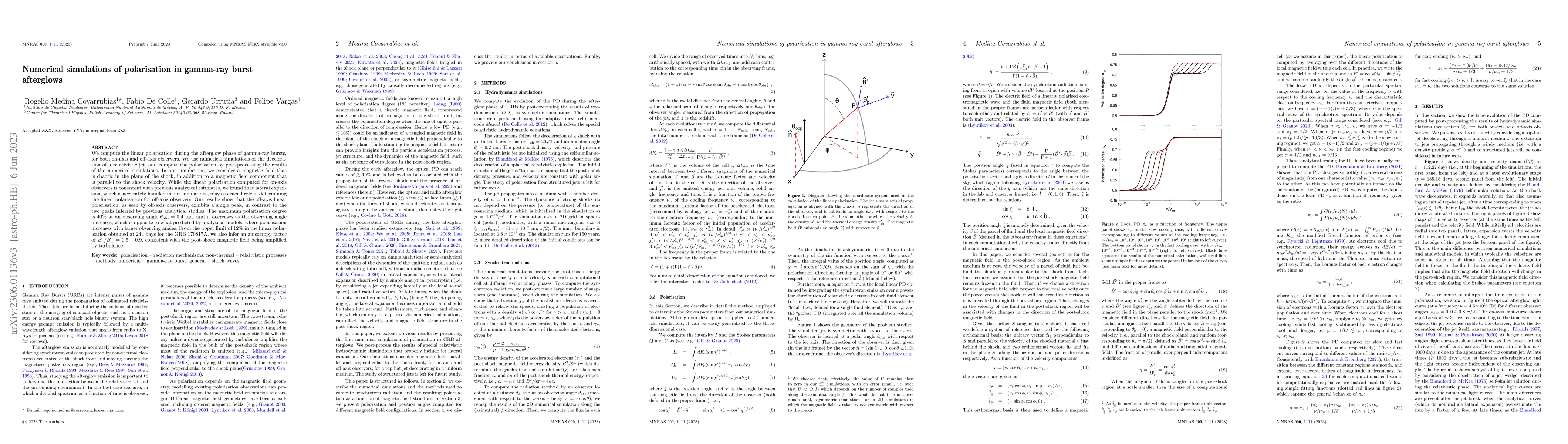 Thumbnail for Numerical simulations of polarisation in gamma-ray burst afterglows