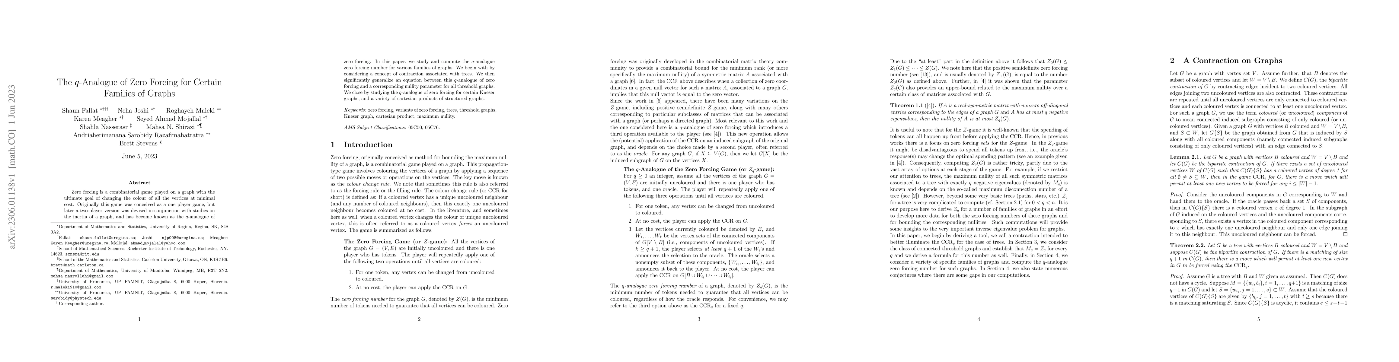 Thumbnail for The $q$-Analogue of Zero Forcing for Certain Families of Graphs