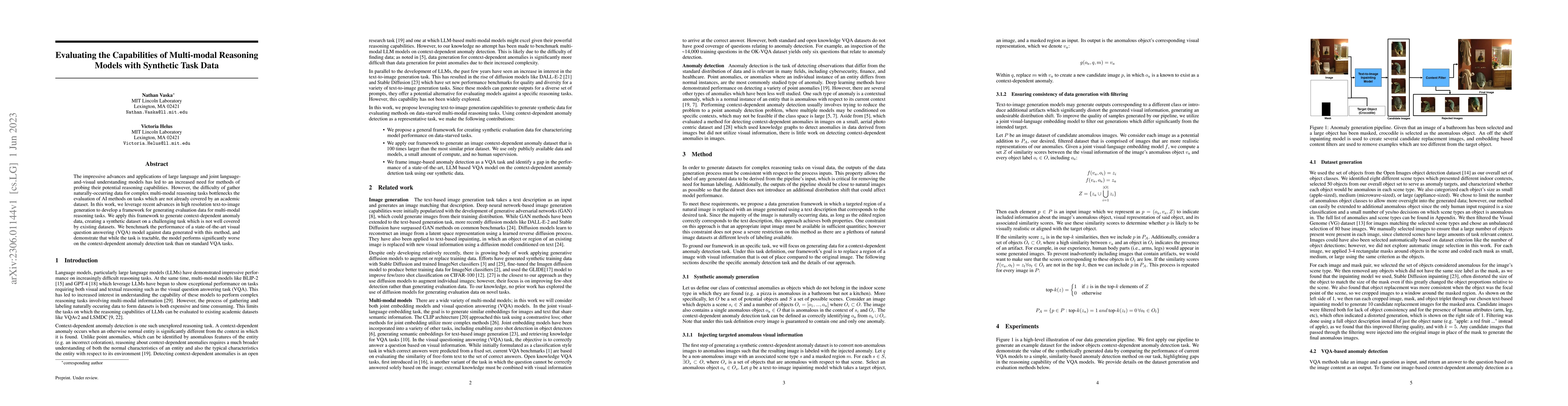 Thumbnail for Evaluating the Capabilities of Multi-modal Reasoning Models with
  Synthetic Task Data