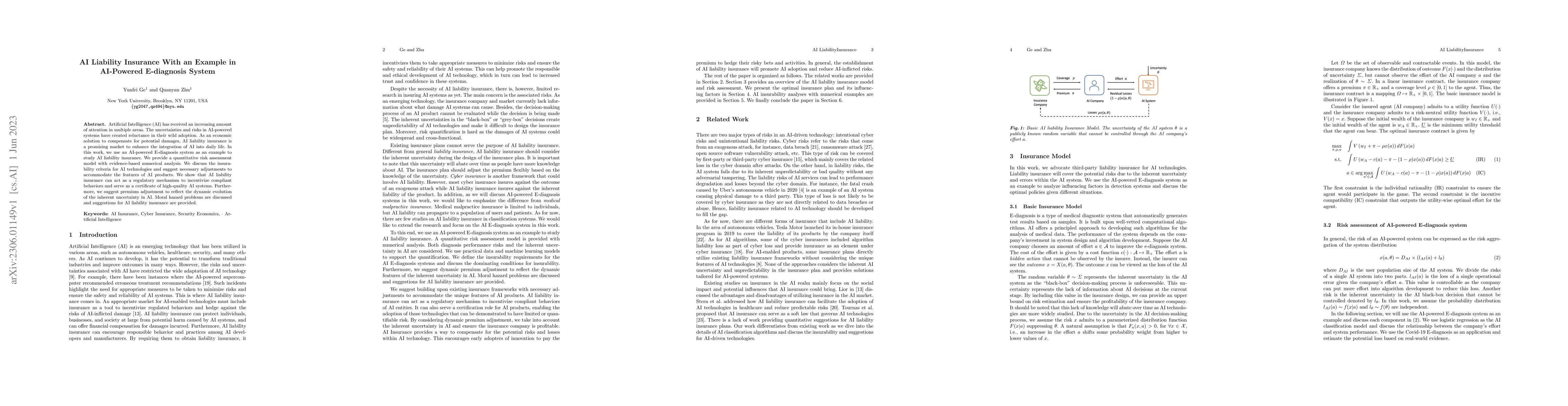 Thumbnail for AI Liability Insurance With an Example in AI-Powered E-diagnosis System