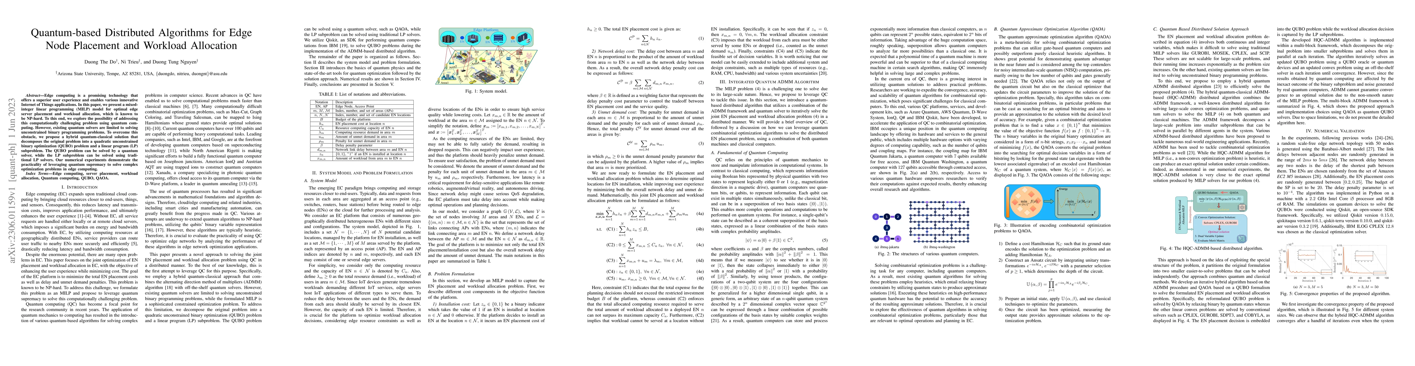 Thumbnail for Quantum-based Distributed Algorithms for Edge Node Placement and
  Workload Allocation