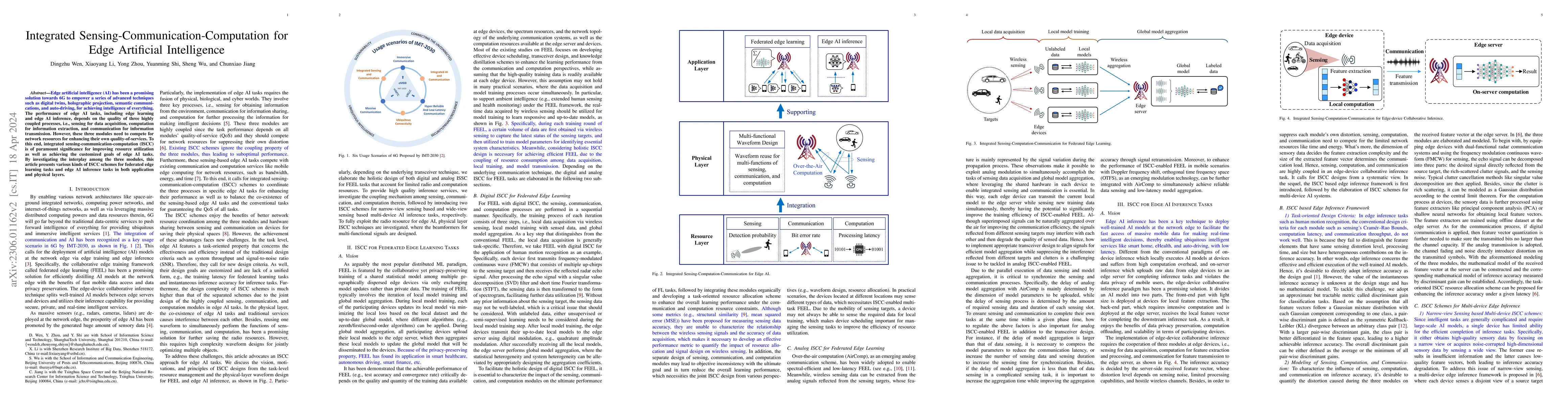Thumbnail for Integrated Sensing-Communication-Computation for Edge Artificial
  Intelligence