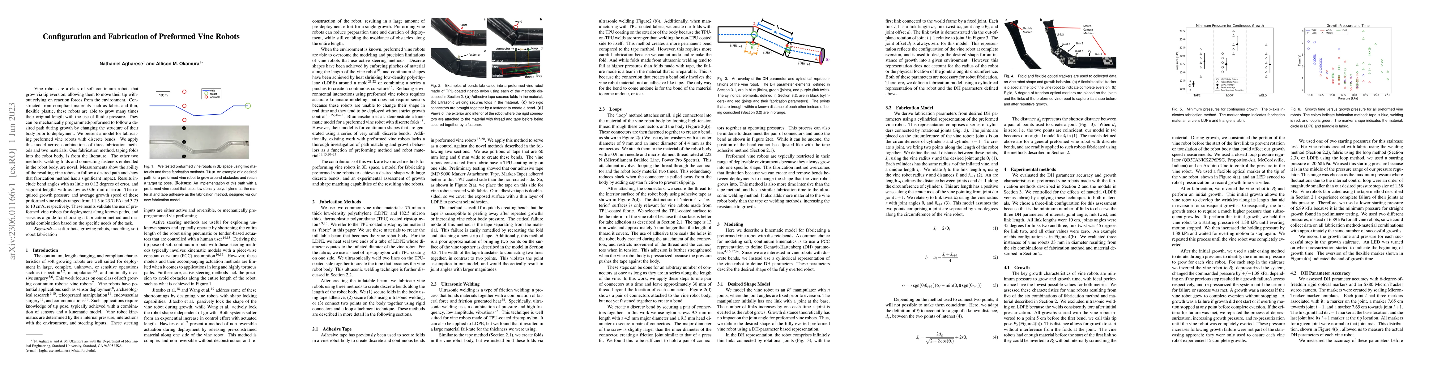 Thumbnail for Configuration and Fabrication of Preformed Vine Robots