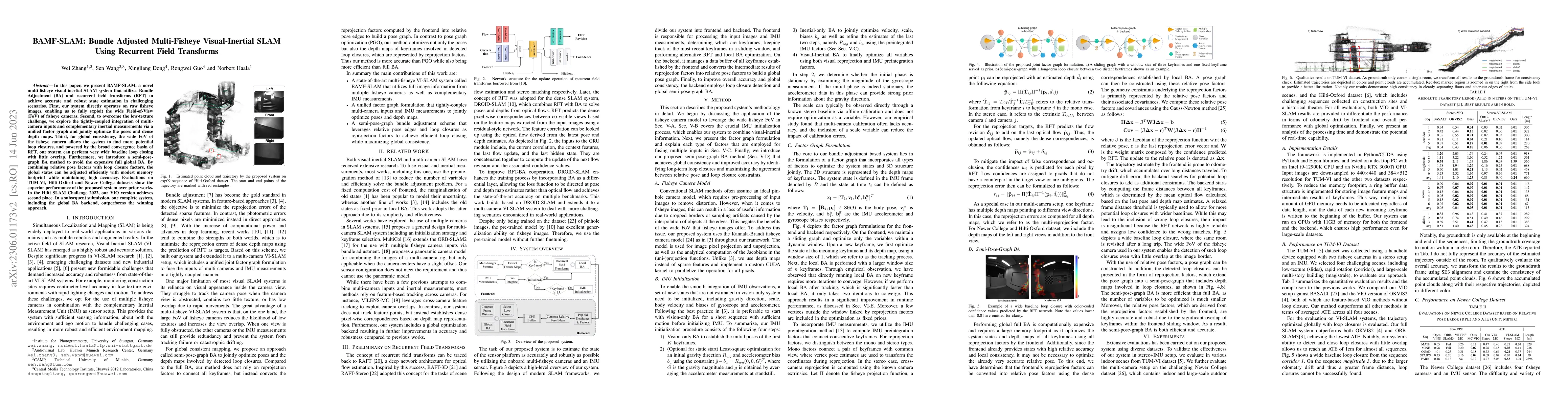 Thumbnail for BAMF-SLAM: Bundle Adjusted Multi-Fisheye Visual-Inertial SLAM Using
  Recurrent Field Transforms