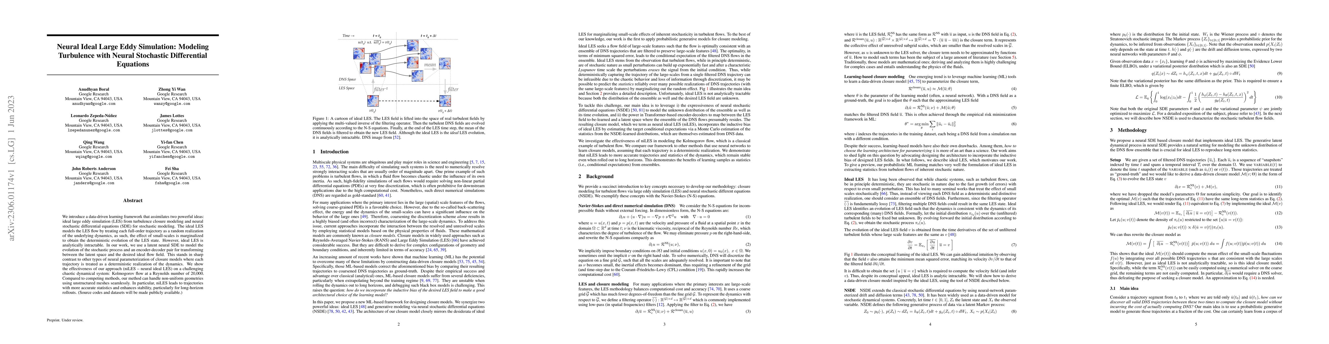 Thumbnail for Neural Ideal Large Eddy Simulation: Modeling Turbulence with Neural
  Stochastic Differential Equations