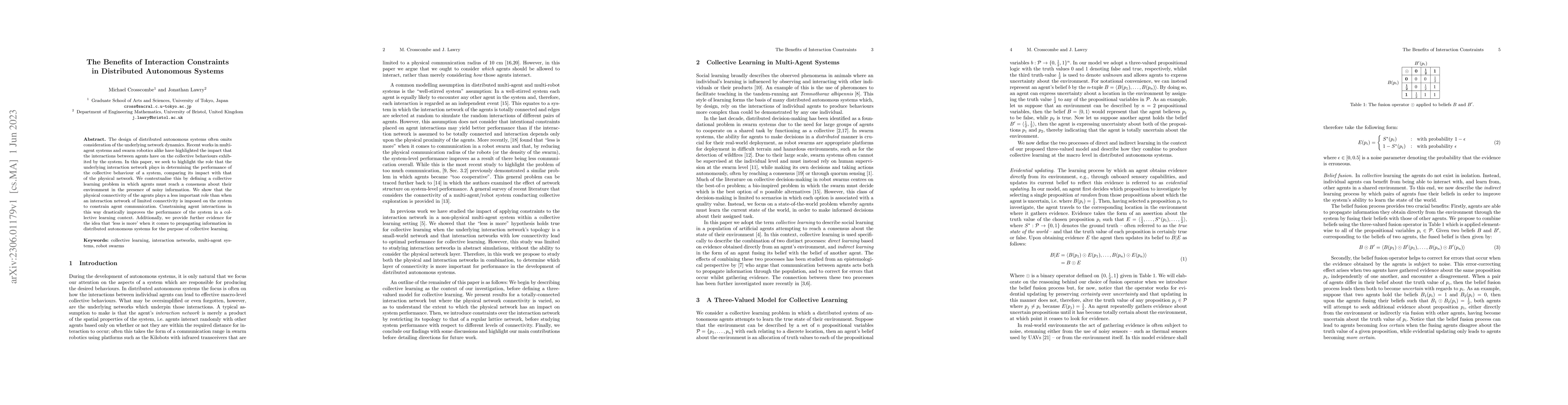 Thumbnail for The Benefits of Interaction Constraints in Distributed Autonomous
  Systems