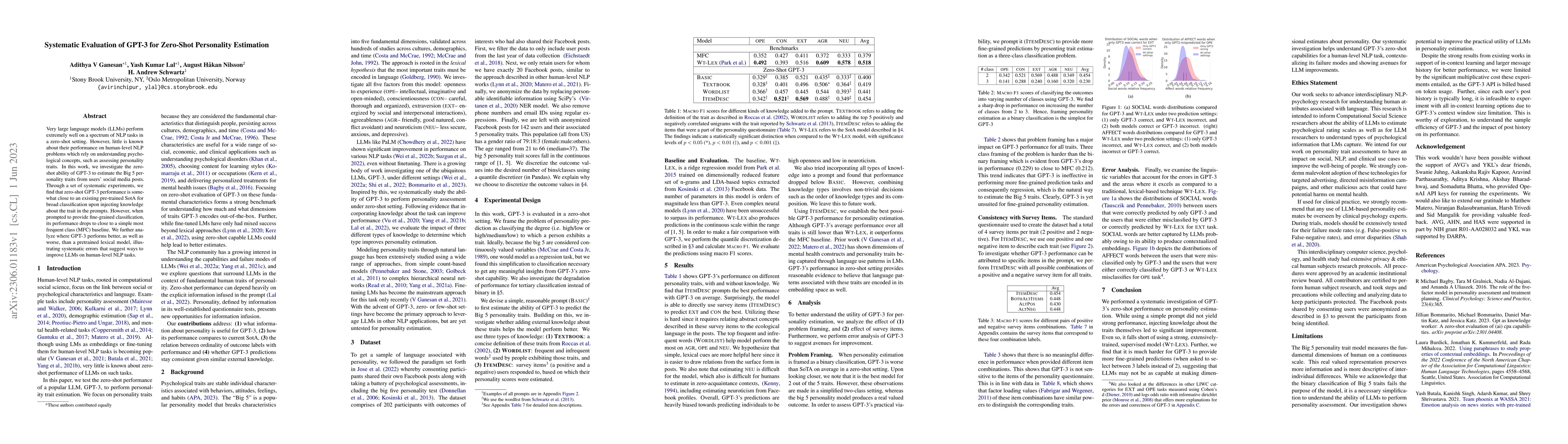 Thumbnail for Systematic Evaluation of GPT-3 for Zero-Shot Personality Estimation