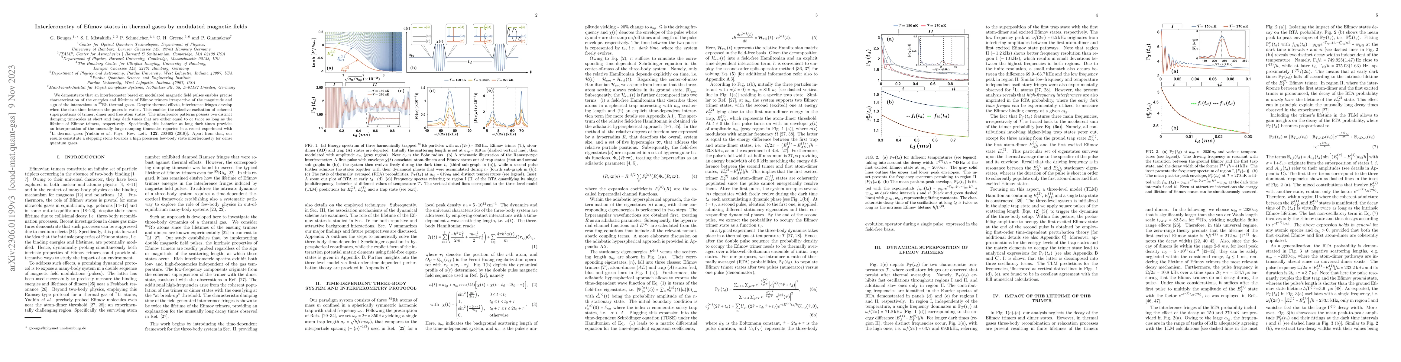 Thumbnail for Interferometry of Efimov states in thermal gases by modulated magnetic
  fields