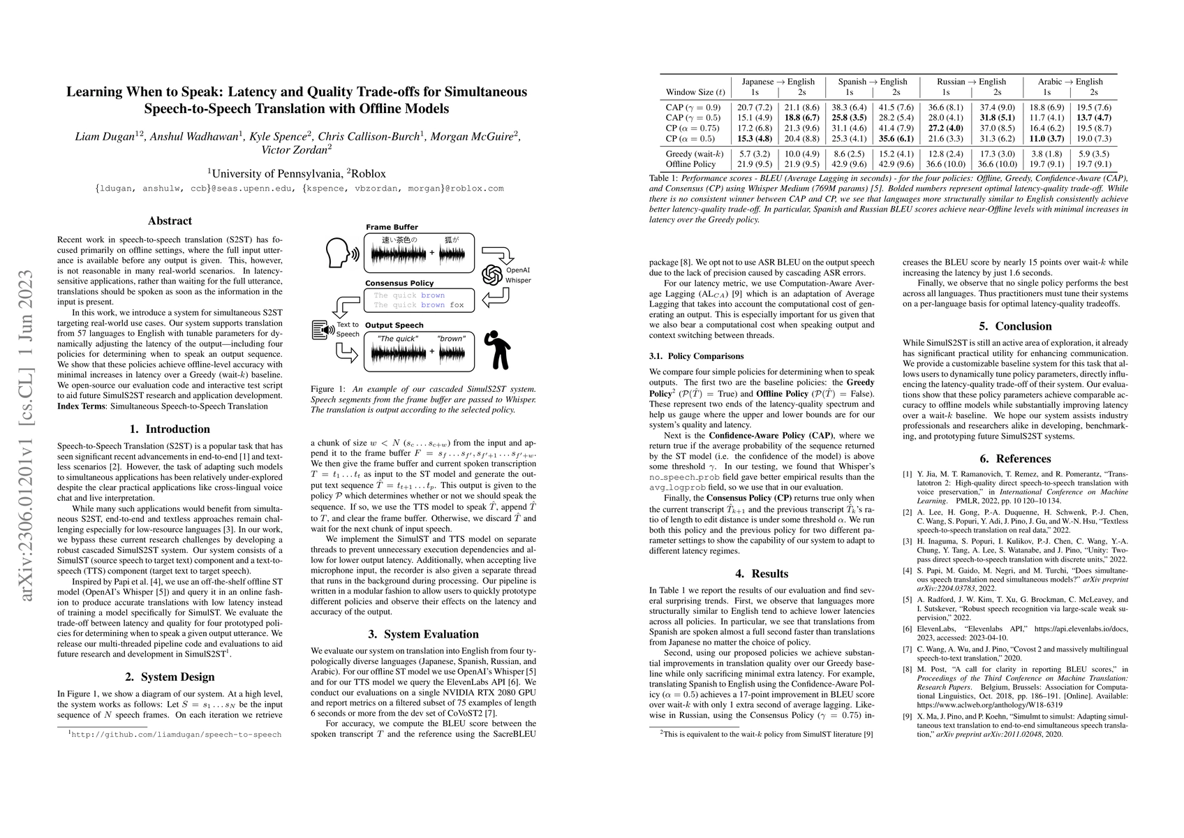 Thumbnail for Learning When to Speak: Latency and Quality Trade-offs for Simultaneous
  Speech-to-Speech Translation with Offline Models