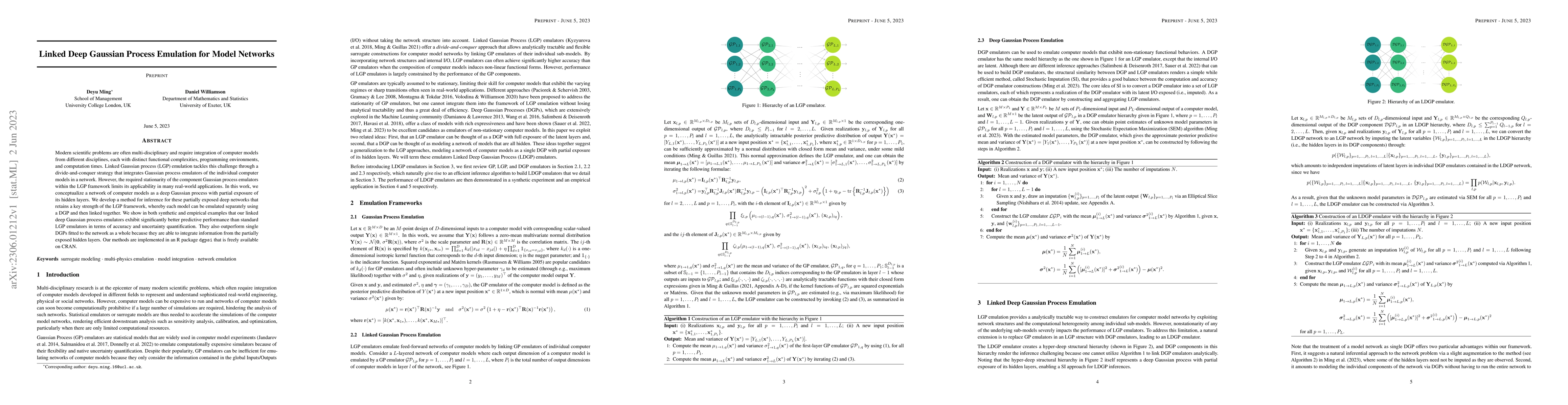 Thumbnail for Linked Deep Gaussian Process Emulation for Model Networks
