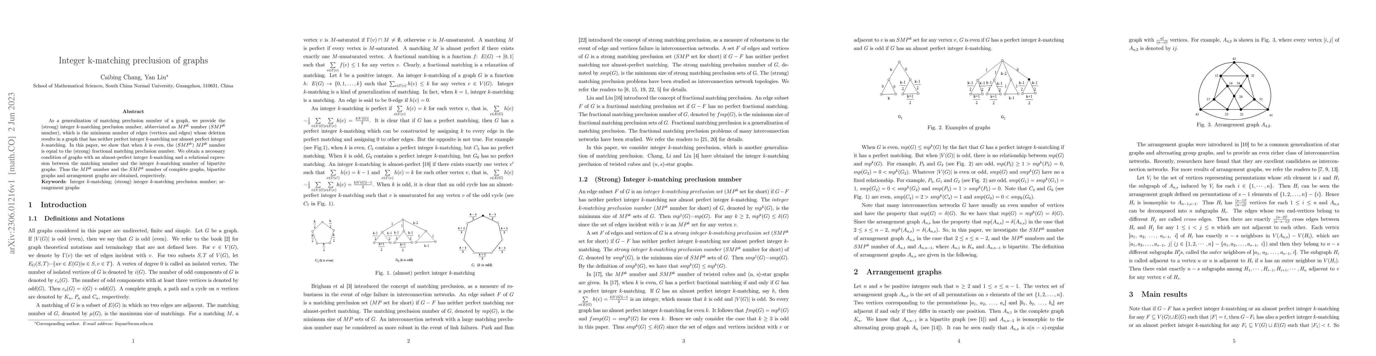 Thumbnail for Integer k-matching preclusion of graphs