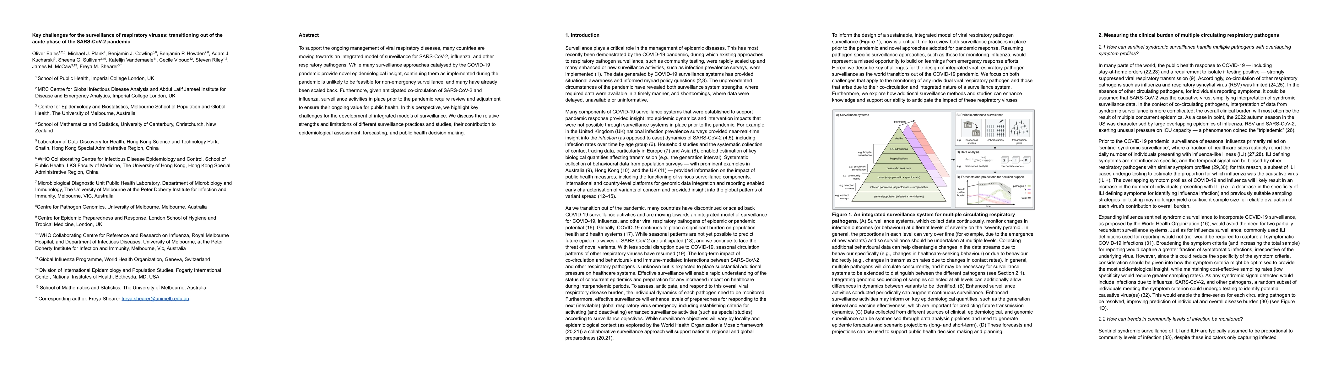 Thumbnail for Key challenges for the surveillance of respiratory viruses:
  transitioning out of the acute phase of the SARS-CoV-2 pandemic