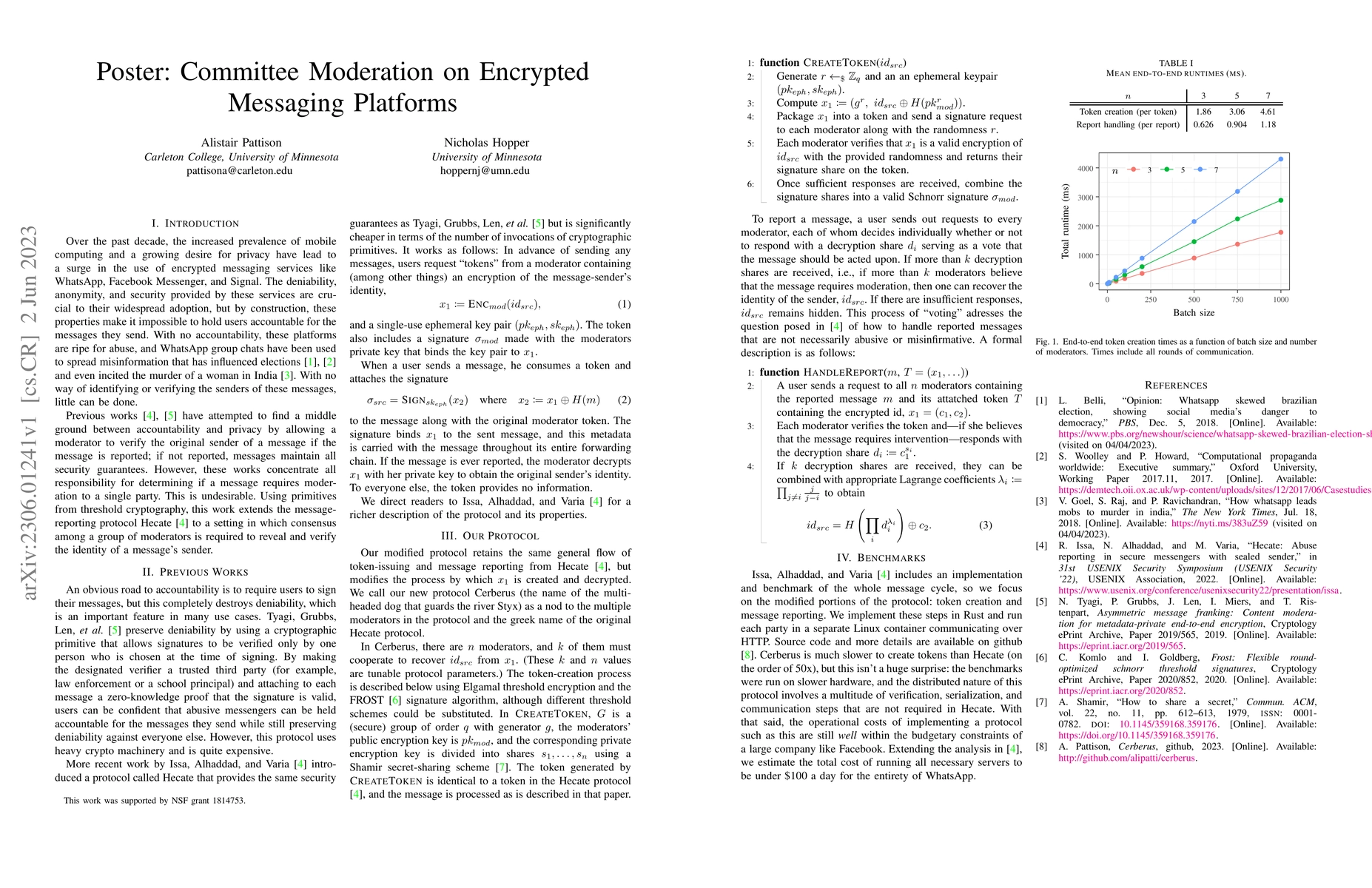 Thumbnail for Committee Moderation on Encrypted Messaging Platforms