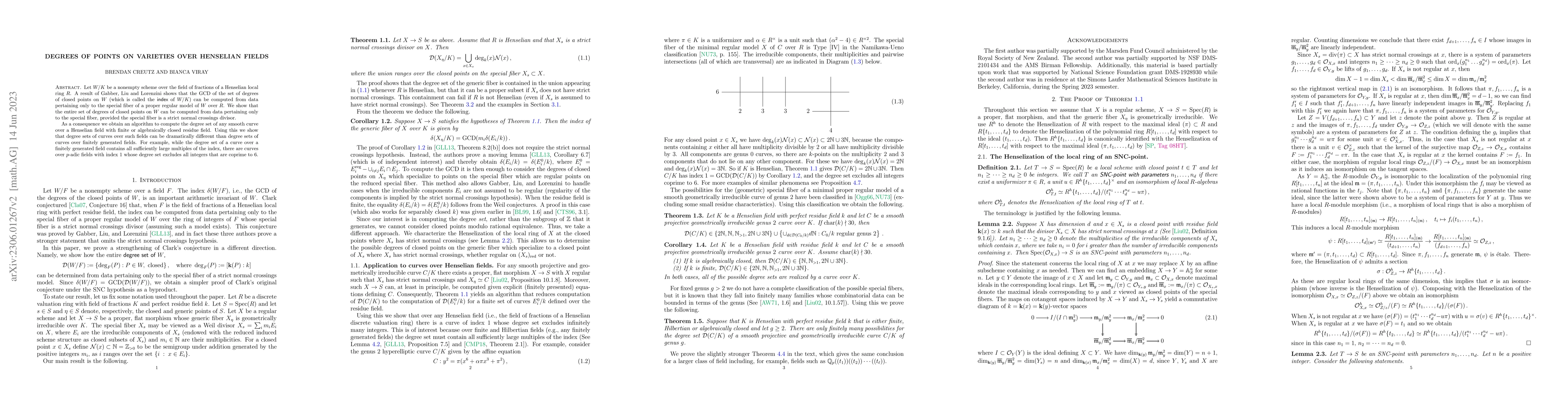 Thumbnail for Degrees of points on varieties over Henselian fields