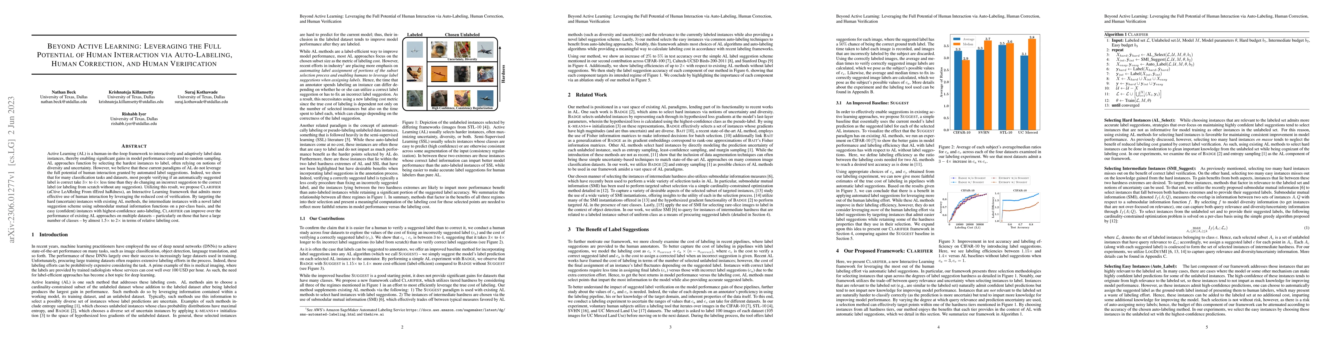 Thumbnail for Beyond Active Learning: Leveraging the Full Potential of Human
  Interaction via Auto-Labeling, Human Correction, and Human Verification