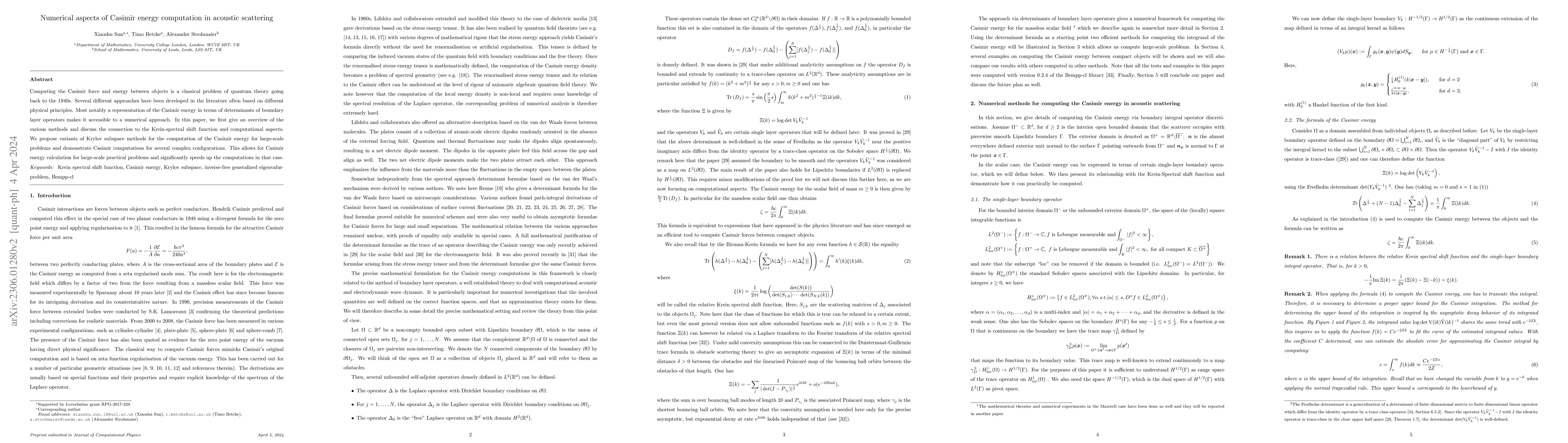Thumbnail for Numerical aspects of Casimir energy computation in acoustic scattering