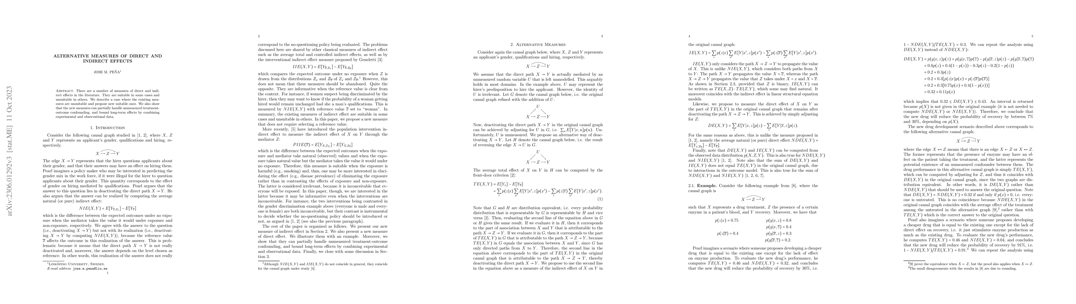 Thumbnail for Alternative Measures of Direct and Indirect Effects