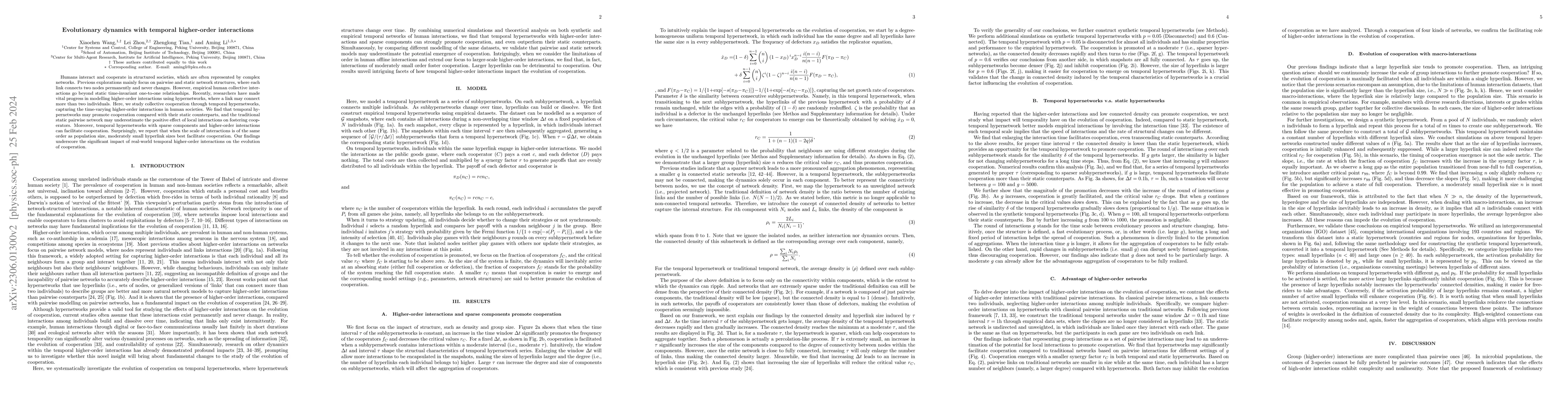 Thumbnail for Evolutionary dynamics with temporal higher-order interactions