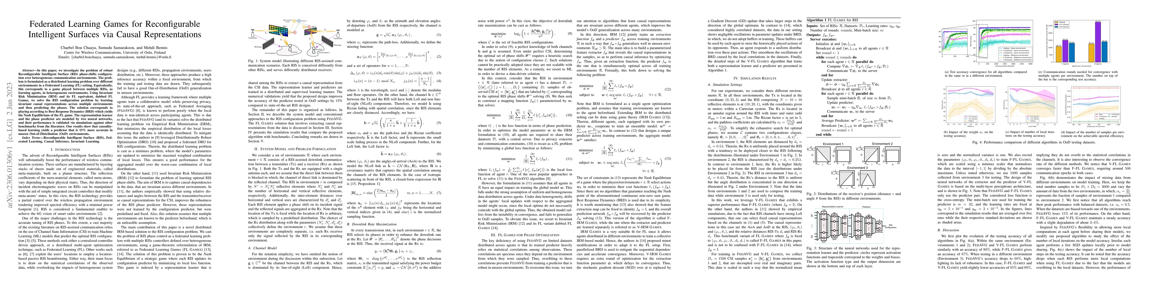 Thumbnail for Federated Learning Games for Reconfigurable Intelligent Surfaces via
  Causal Representations