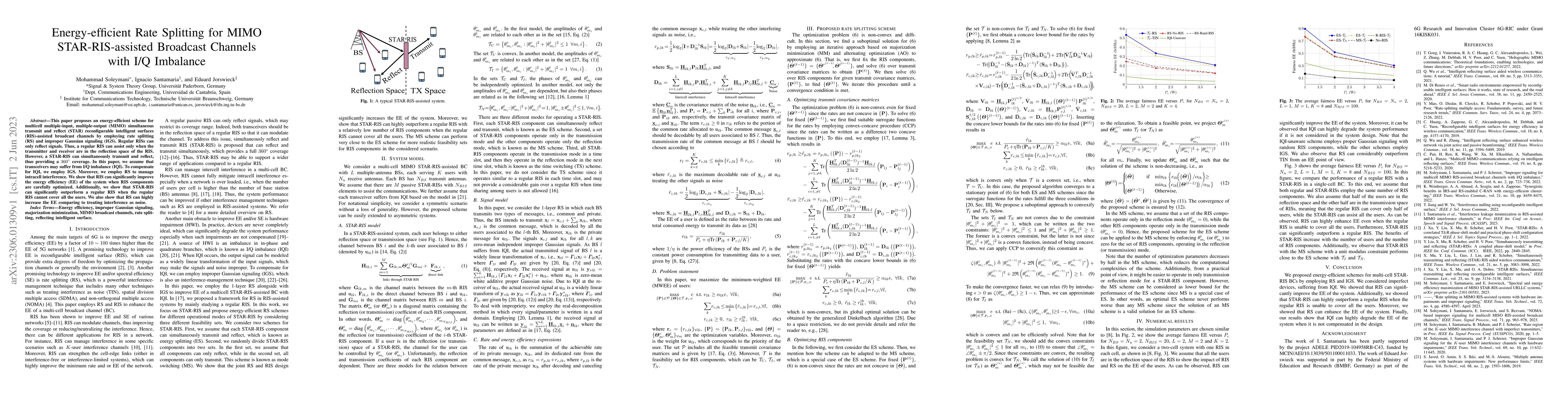 Thumbnail for Energy-efficient Rate Splitting for MIMO STAR-RIS-assisted Broadcast
  Channels with I/Q Imbalance