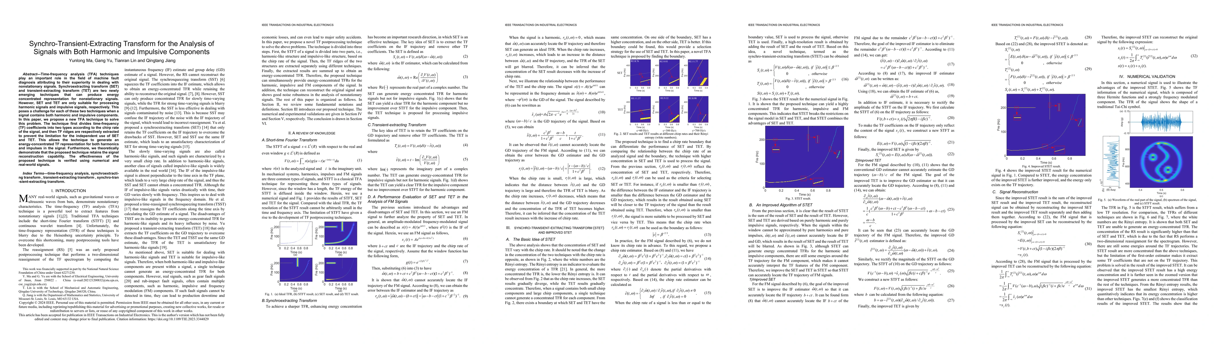 Thumbnail for Synchro-Transient-Extracting Transform for the Analysis of Signals with
  Both Harmonic and Impulsive Components