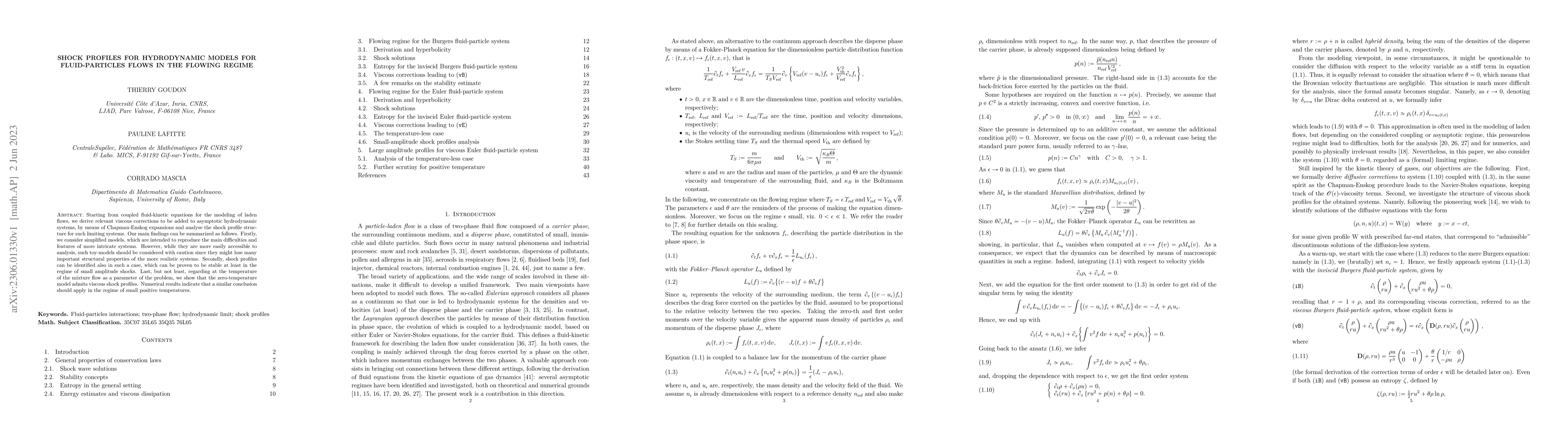 Thumbnail for Shock profiles for hydrodynamic models for fluid-particles flows in the
  flowing regime