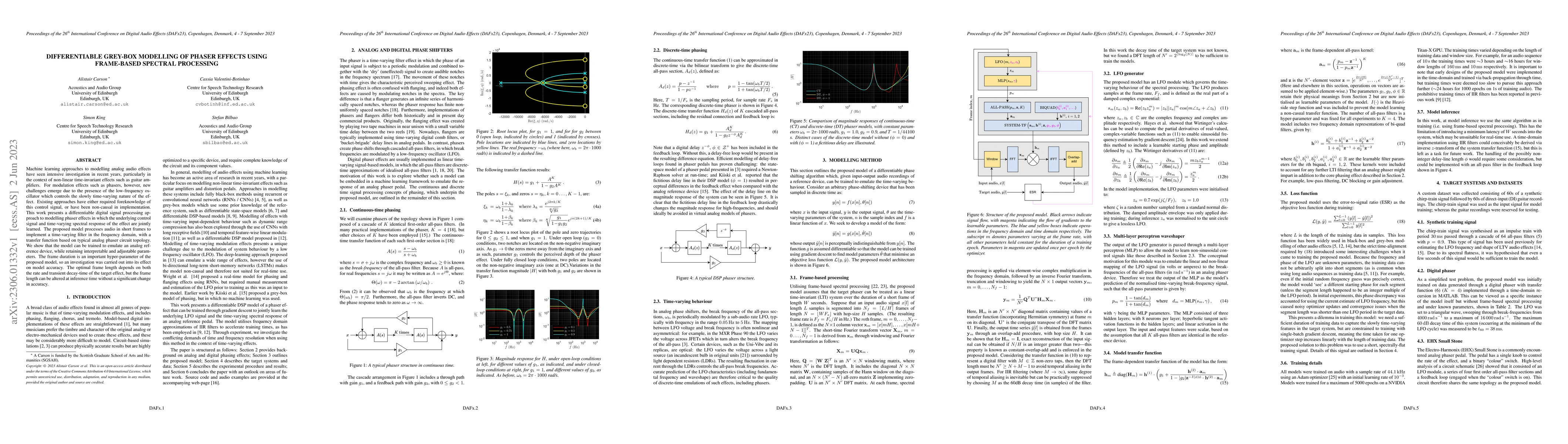 Thumbnail for Differentiable Grey-box Modelling of Phaser Effects using Frame-based
  Spectral Processing