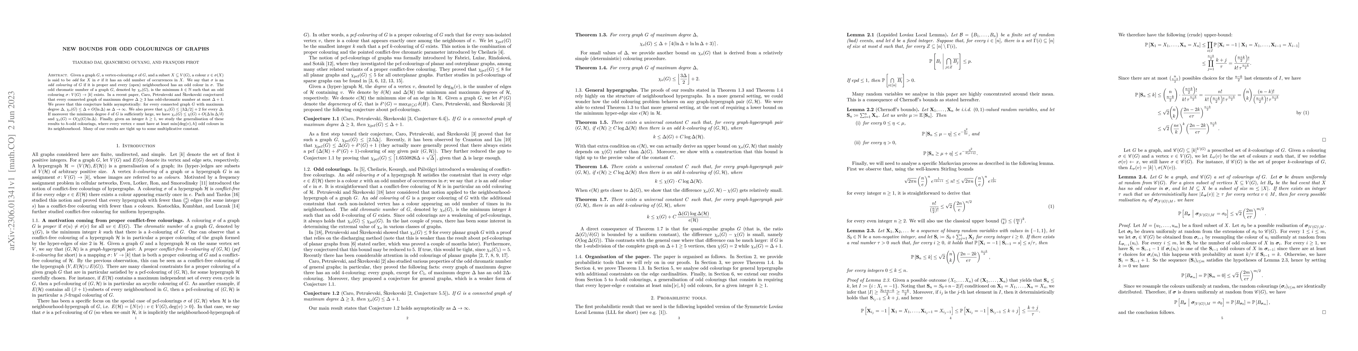 Thumbnail for New bounds for odd colourings of graphs