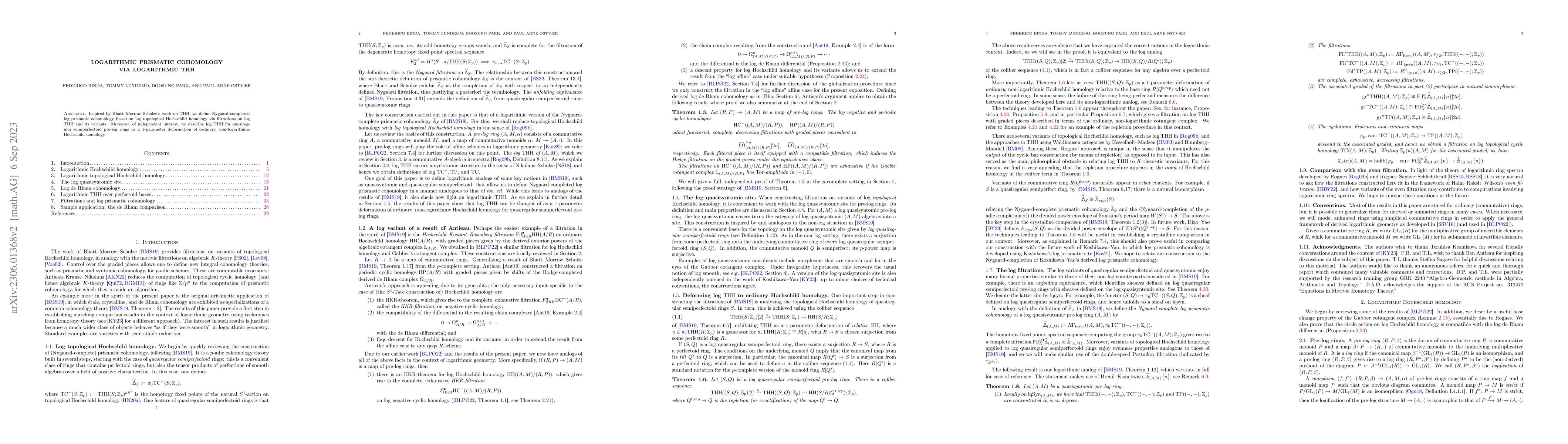 Thumbnail for Logarithmic Prismatic Cohomology via Logarithmic THH