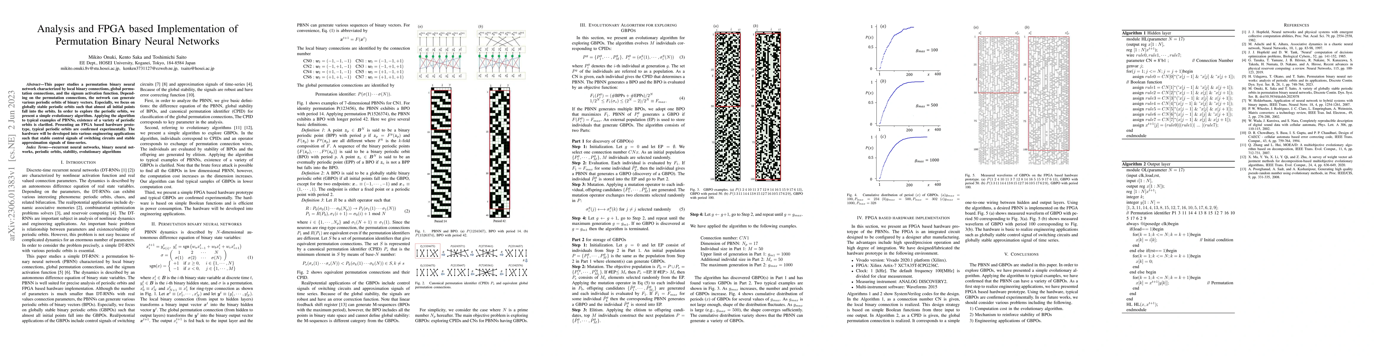 Thumbnail for Analysis and FPGA based Implementation of Permutation Binary Neural
  Networks