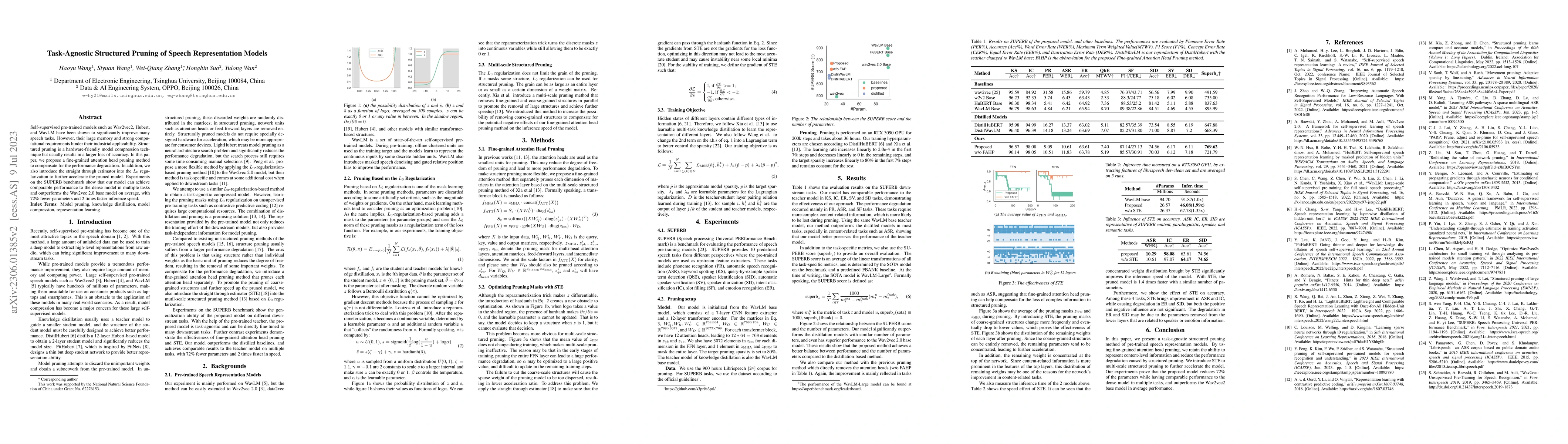 Thumbnail for Task-Agnostic Structured Pruning of Speech Representation Models