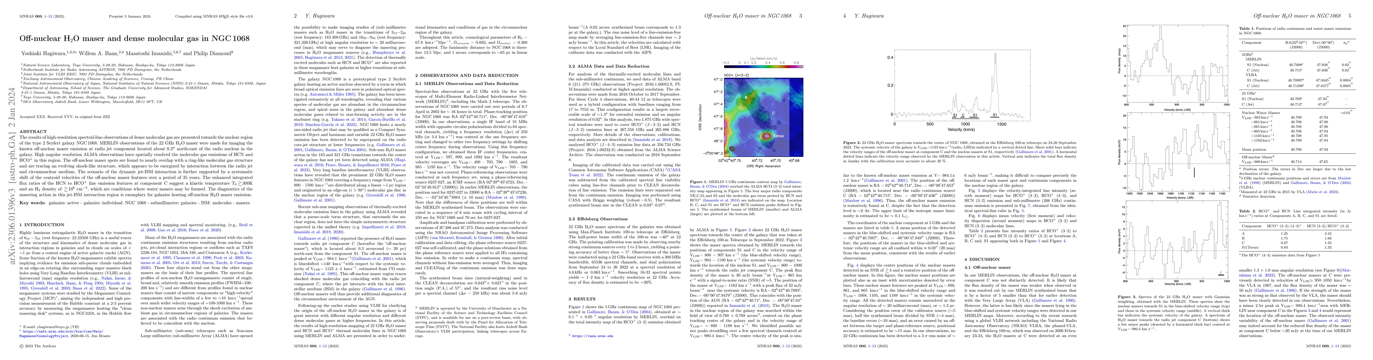 Thumbnail for Off-nuclear H2O maser and dense molecular gas in NGC1068