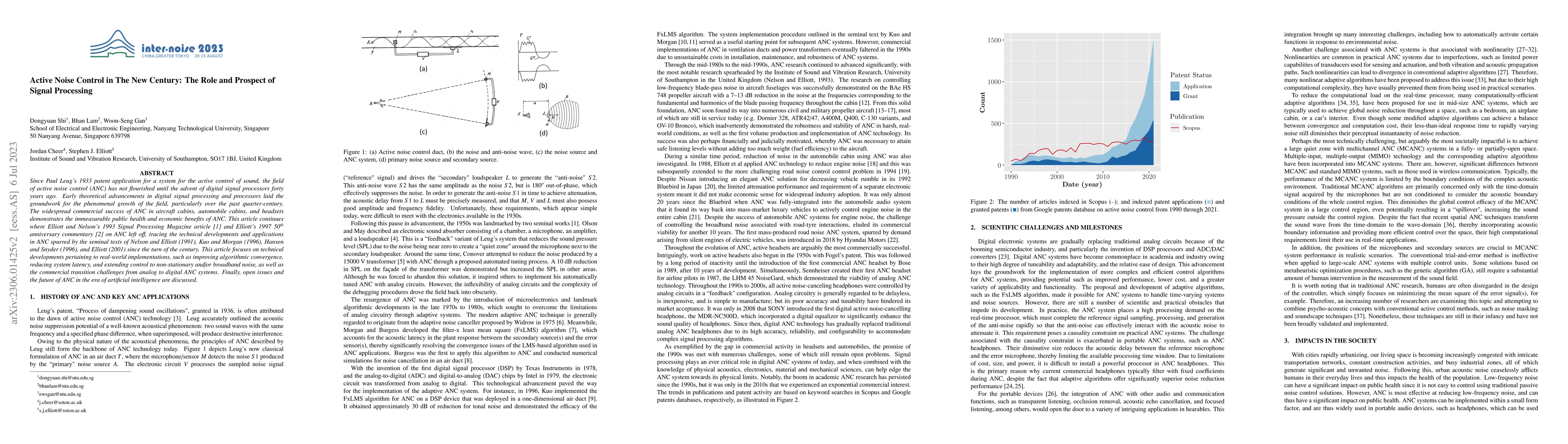 Thumbnail for Active Noise Control in The New Century: The Role and Prospect of Signal
  Processing