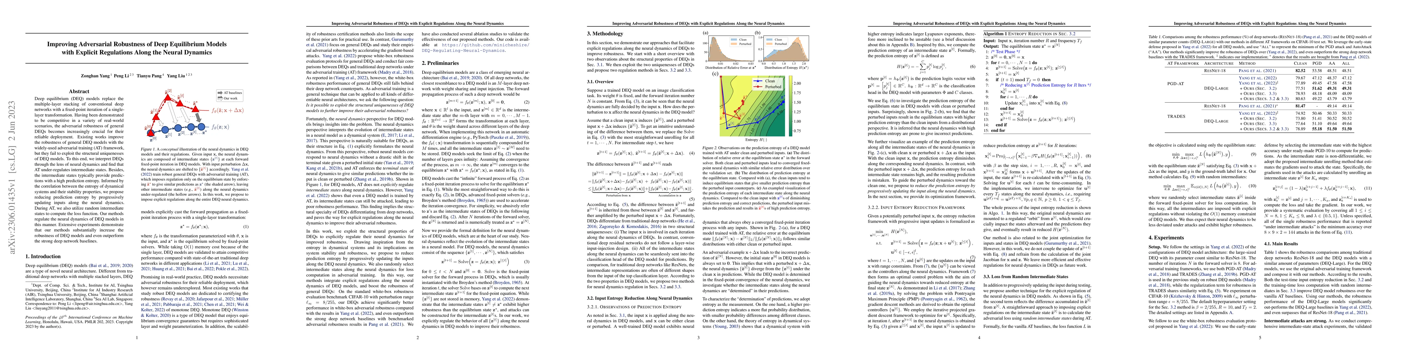 Thumbnail for Improving Adversarial Robustness of DEQs with Explicit Regulations Along
  the Neural Dynamics