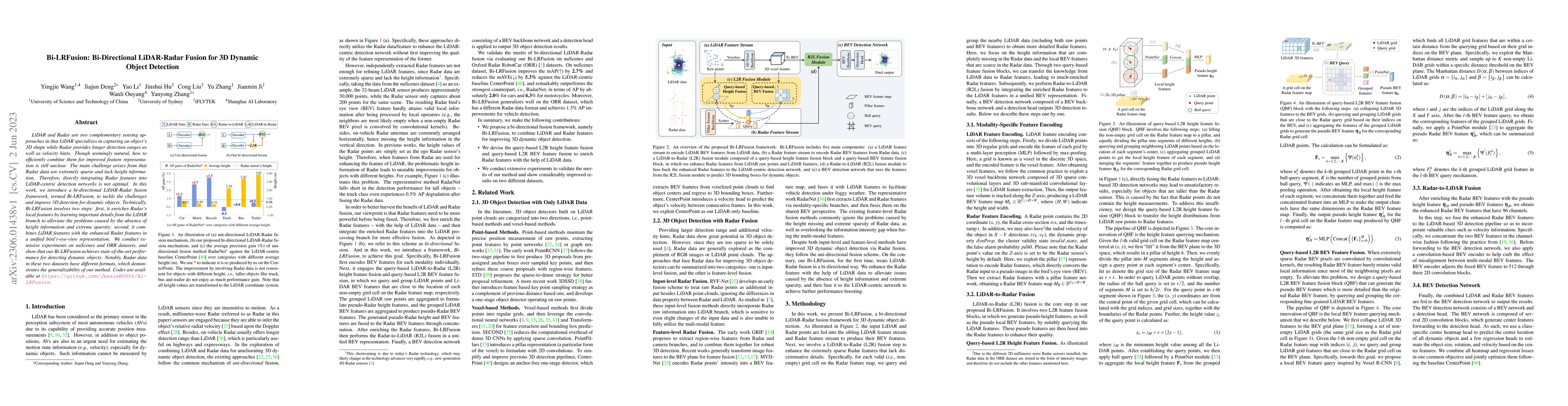 Thumbnail for Bi-LRFusion: Bi-Directional LiDAR-Radar Fusion for 3D Dynamic Object
  Detection