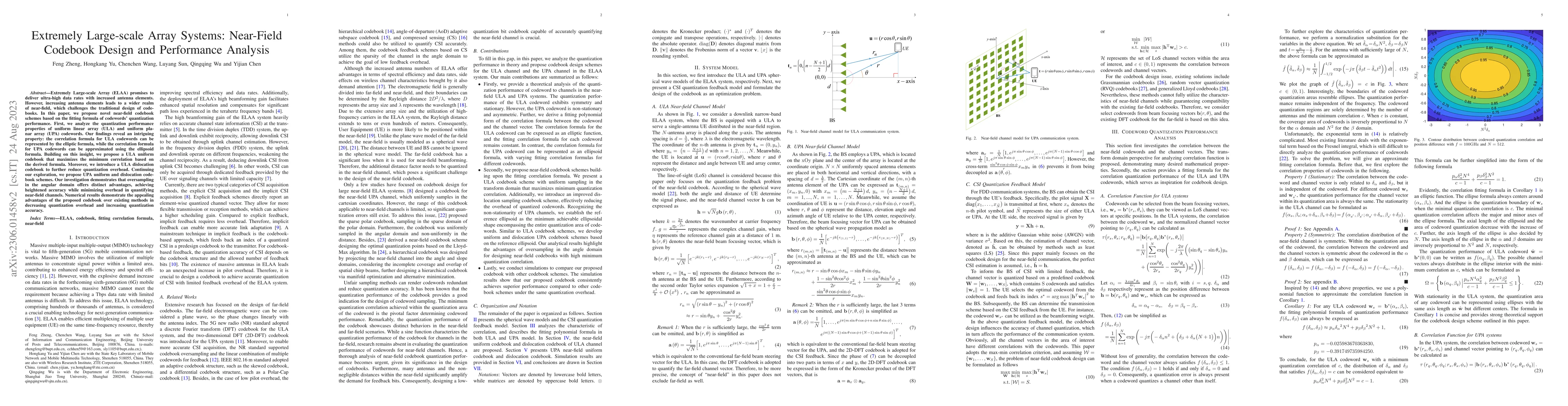Thumbnail for Extremely Large-scale Array Systems: Near-Field Codebook Design and
  Performance Analysis
