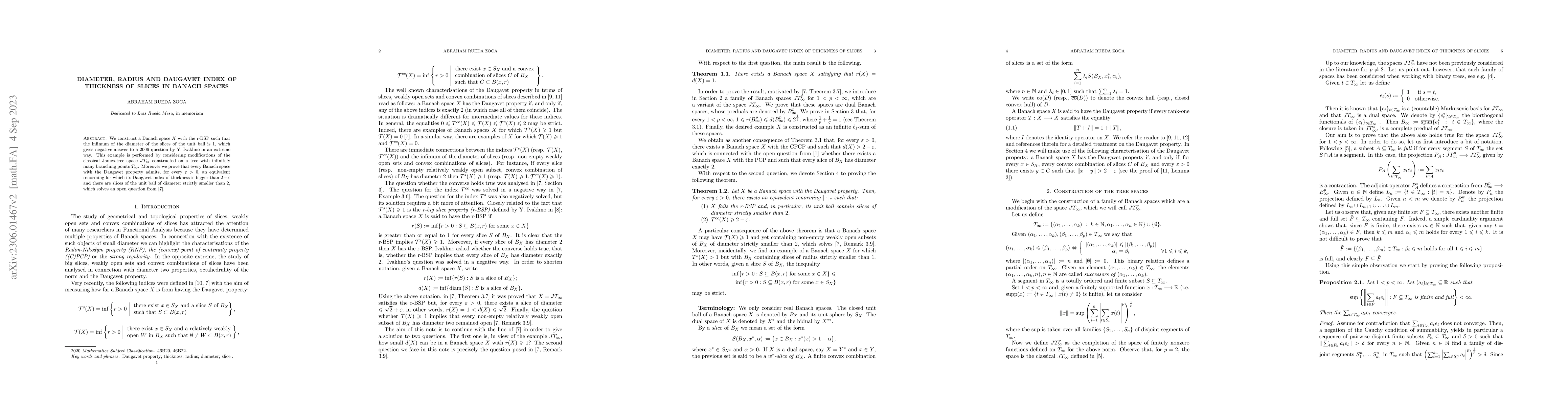 Thumbnail for Diameter, radius and Daugavet index of thickness of slices in Banach
  spaces