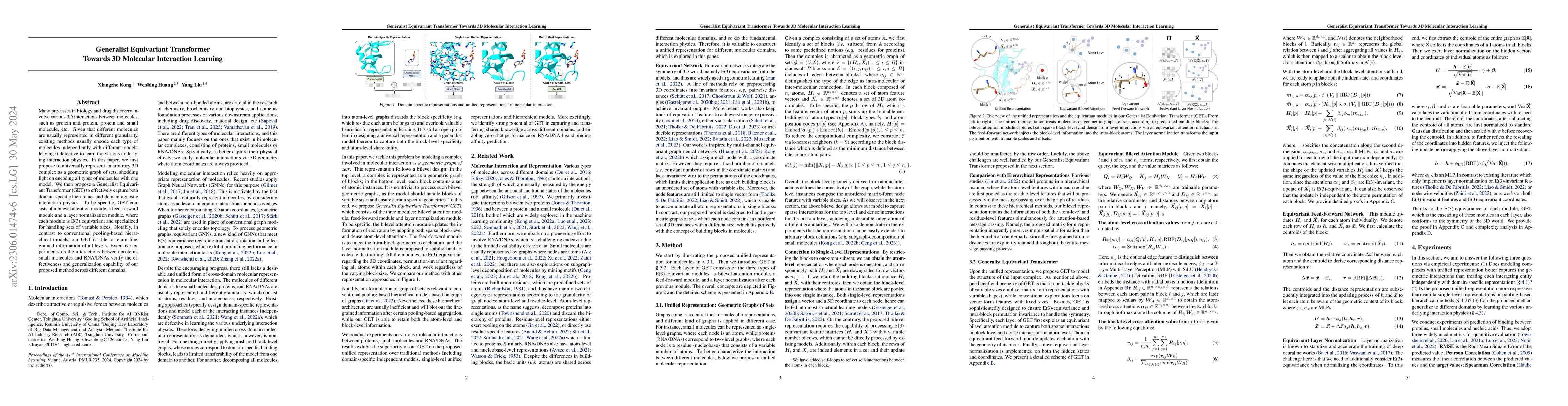 Thumbnail for Generalist Equivariant Transformer Towards 3D Molecular Interaction
  Learning