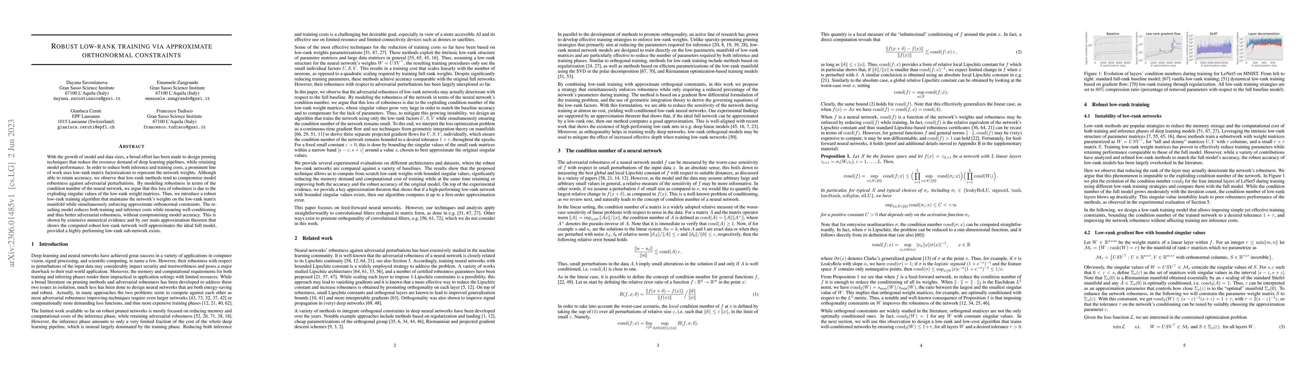Thumbnail for Robust low-rank training via approximate orthonormal constraints