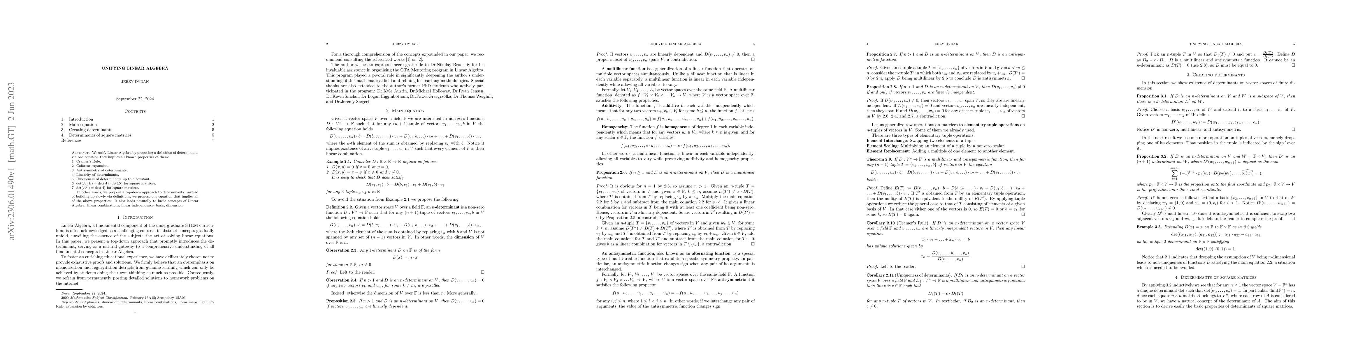 Thumbnail for Unifying Linear Algebra