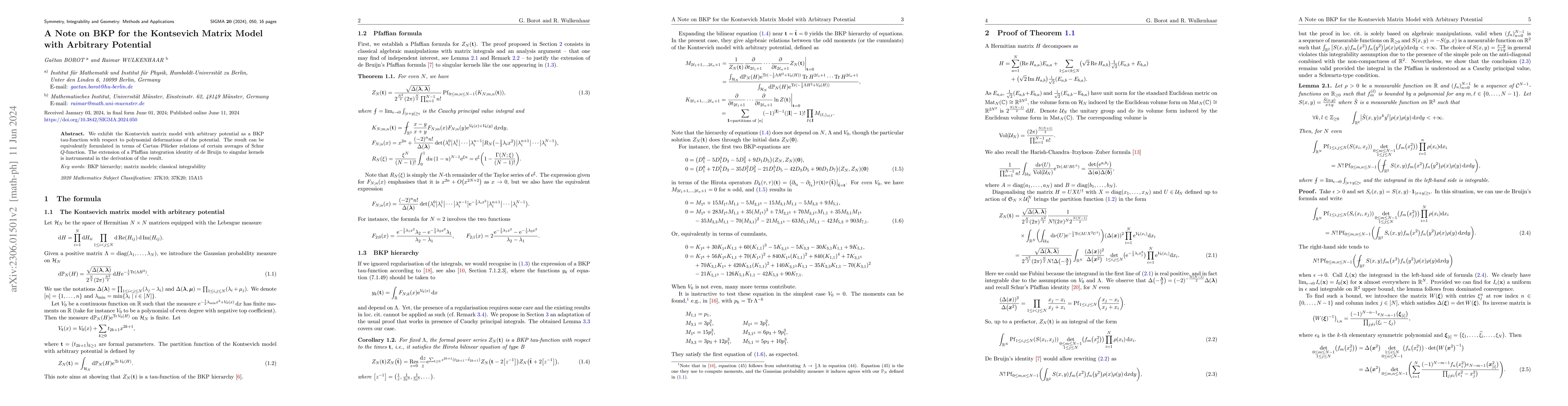 Thumbnail for A Note on BKP for the Kontsevich Matrix Model with Arbitrary Potential