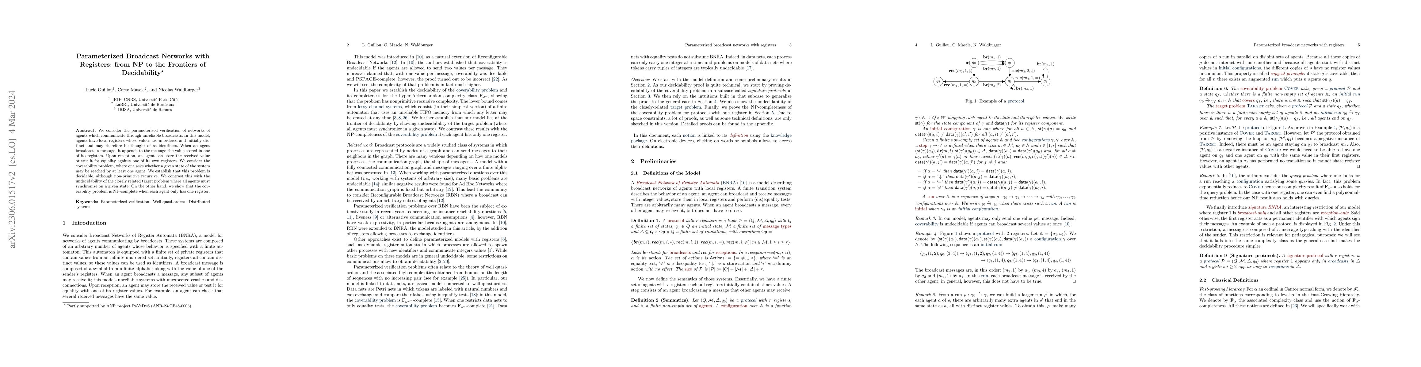 Thumbnail for Parameterized Broadcast Networks with Registers: from NP to the
  Frontiers of Decidability