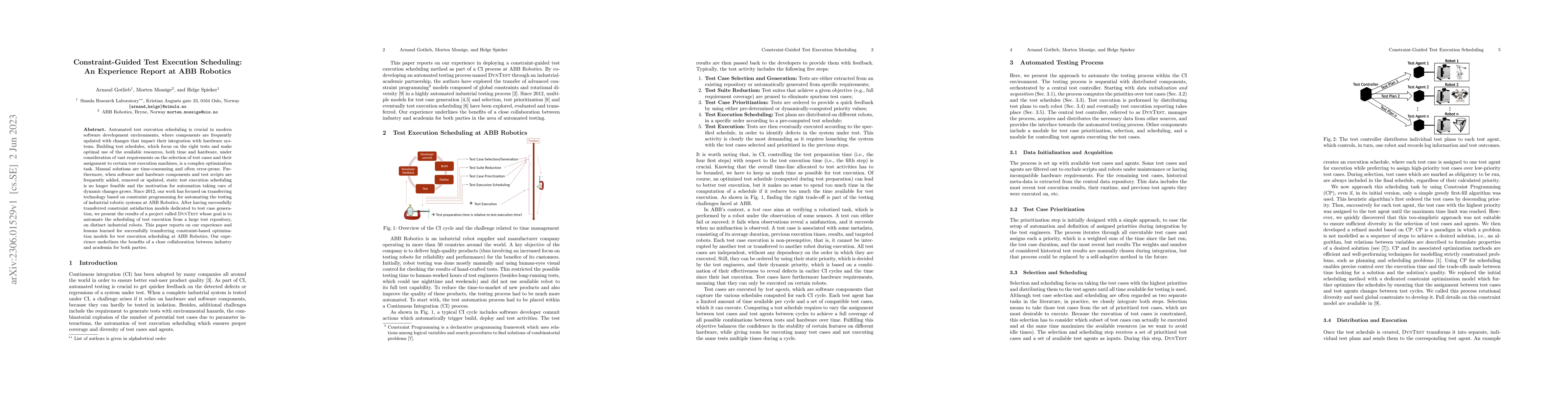 Thumbnail for Constraint-Guided Test Execution Scheduling: An Experience Report at ABB
  Robotics