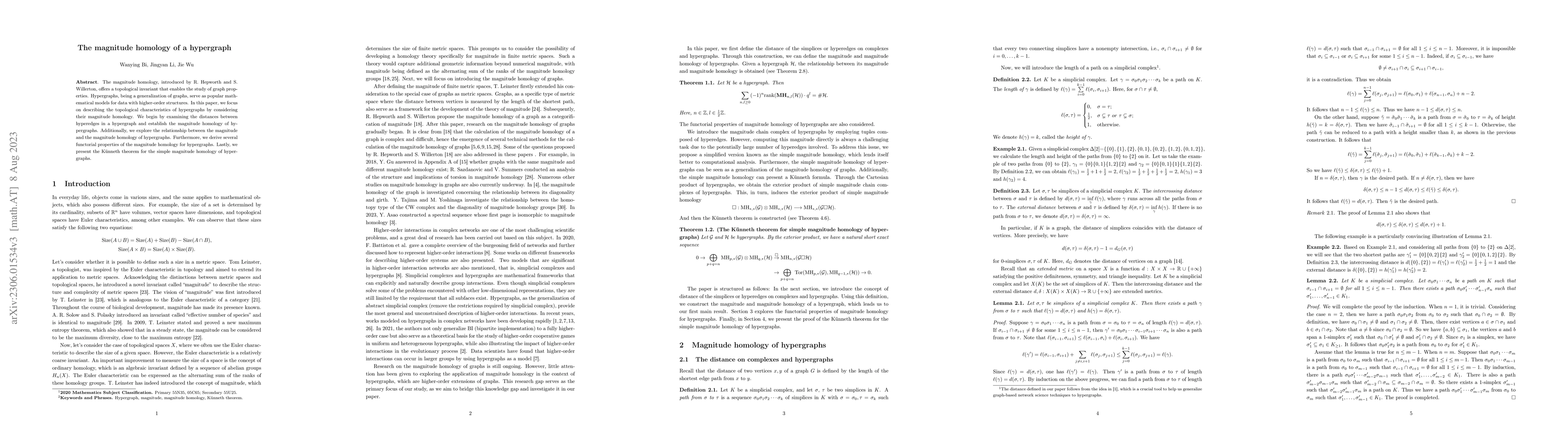 Thumbnail for The magnitude homology of a hypergraph