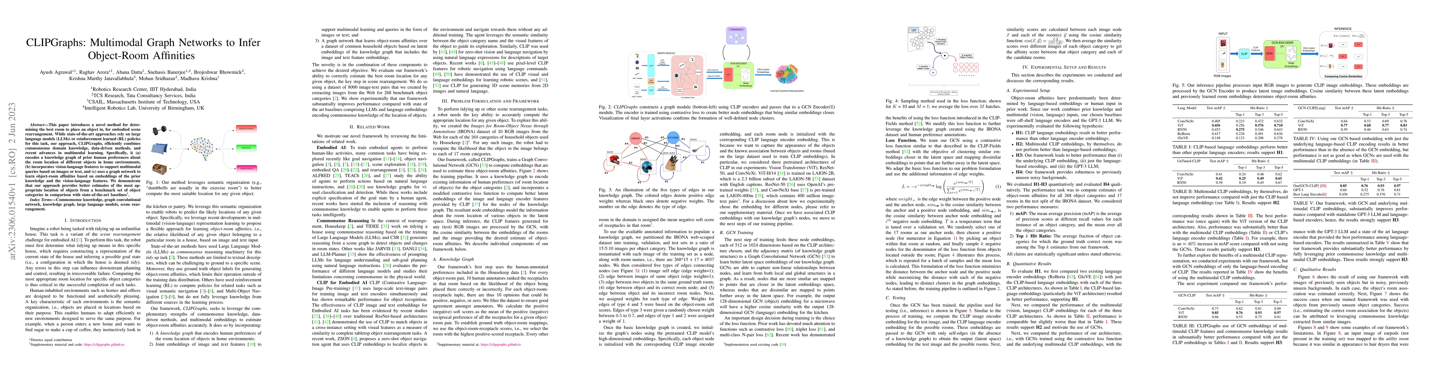 Thumbnail for CLIPGraphs: Multimodal Graph Networks to Infer Object-Room Affinities