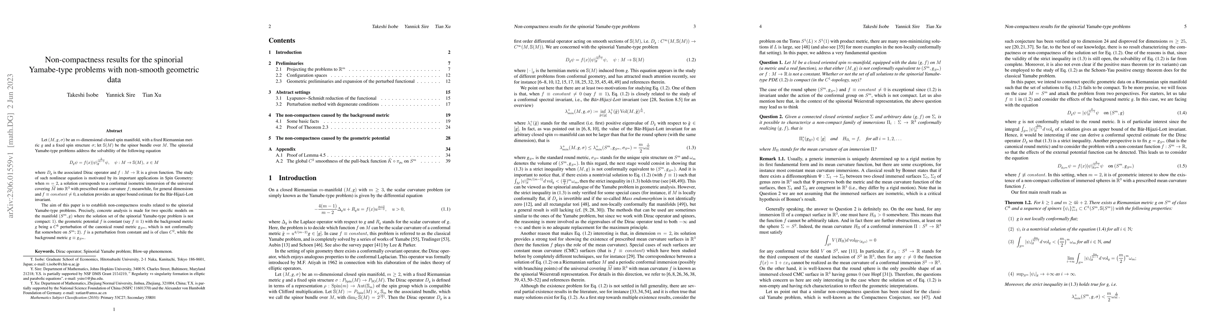 Thumbnail for Non-compactness results for the spinorial Yamabe-type problems with
  non-smooth geometric data